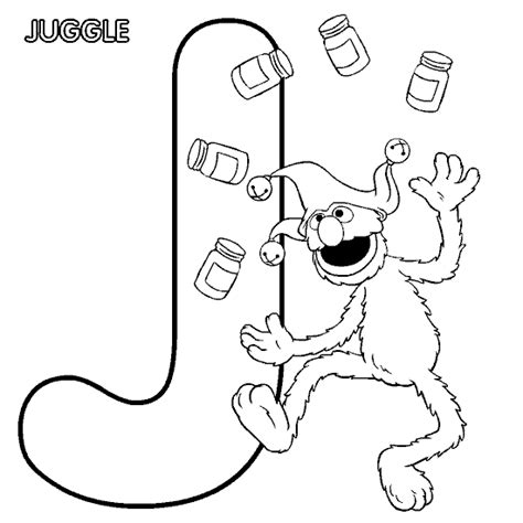 Your kids will love them. Coloring & Activity Pages: "J" is for "Juggle" - Elmo ...