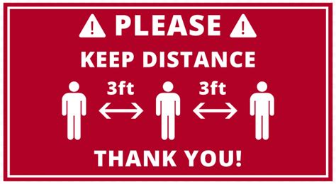 Please Keep Your Distance 3ft Safety Free Signage Citypng