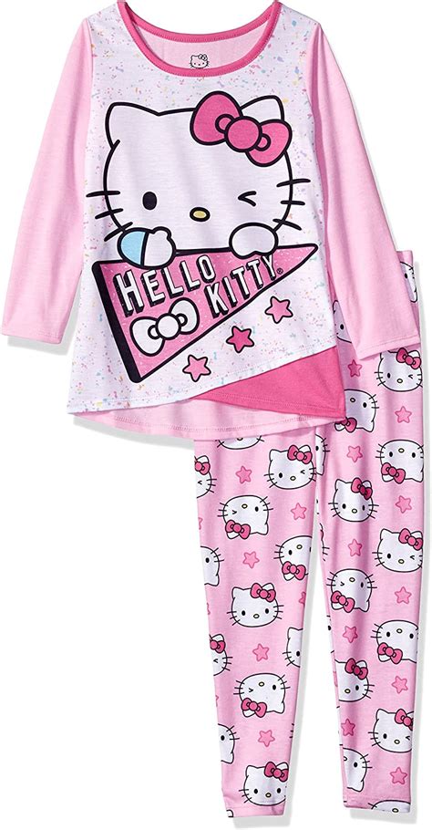 Hello Kitty Girls Big 4d Legging Sleepwear Set Pink 8