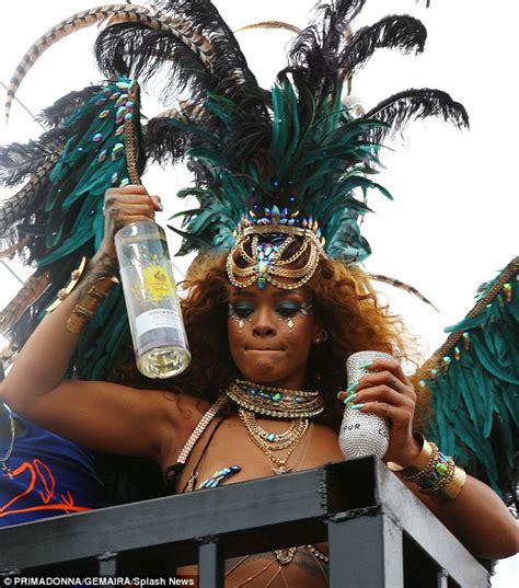 Rihanna Shows Off Her Curvy Figure As She Parties At Barbados Carnival