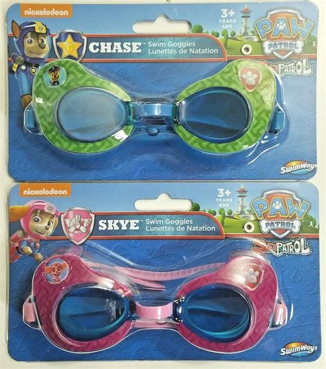 Paw Patrol Swimming Goggles Skye Or Chase Sea Patrol Badge Nickelodeon New Ebay