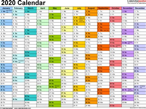 ☼ printable calendar 2020 pdf: Employee Vacation Calendar Template 2020 Printable Free | Example Calendar Printable