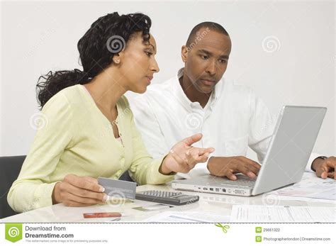 Couple Figuring Out Finances Stock Photo Image Of Financial