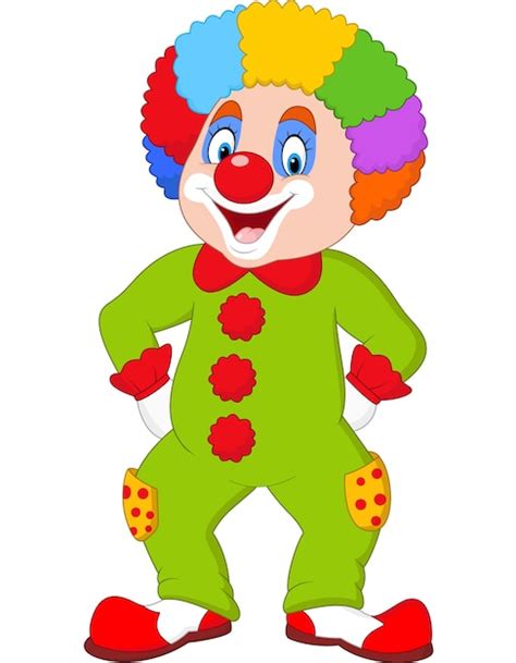 Funny Clown Isolated On White Premium Vector