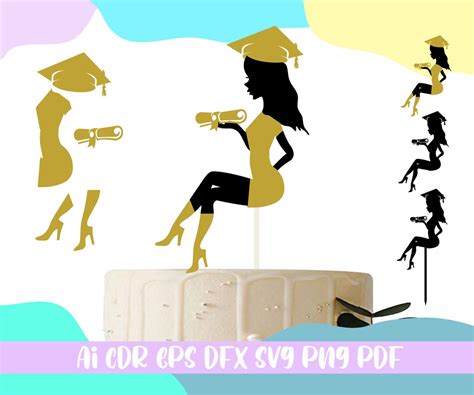 Sitting Lady Silhouette Sitting Lady Svg Cake Topper Graduations