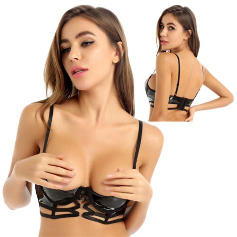 Feeshow Damen Wetlook Lackleder Bh Offene Brust Bra Top Sexy Dessous Unterwäsche Ebay