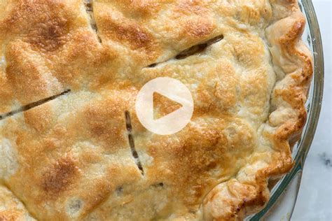 I'm using our recipe for classic double pie crust here, which combines both butter and shortening. Easy, All-Butter Flaky Pie Crust Recipe