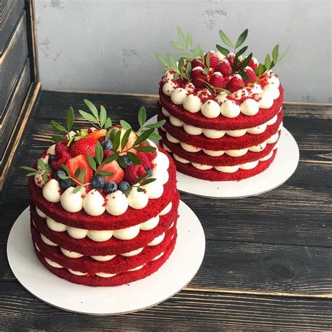 W Mascarpone Cream Amourducake On Instagram “yes Or No Red Cake With Berries By Bake N R