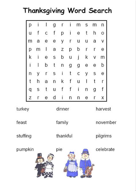 Encourage Your Kids To Play Thanksgiving Word Search