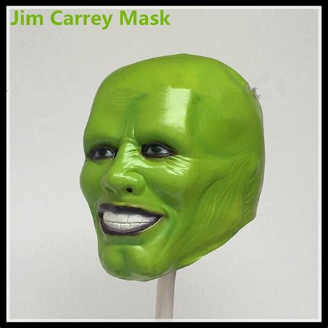 Halloween Creepy Adult Latex Trick Jim Carrey The Mask Latex Green Face Mask Movies Face Head
