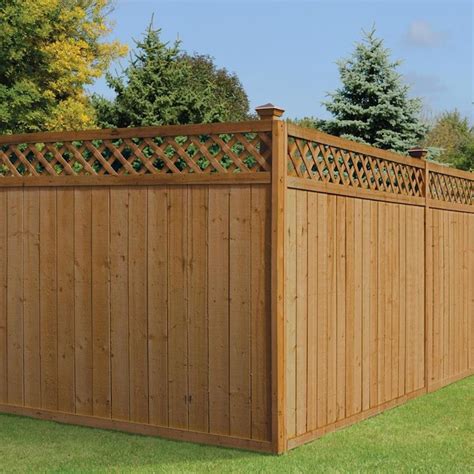 6 Ft H X 8 Ft W Western Red Cedar Lattice Top Fence Panel In The Wood