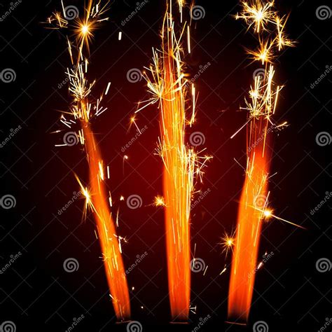 Three Firework Sparklers Stock Photo Image Of Color 34100966