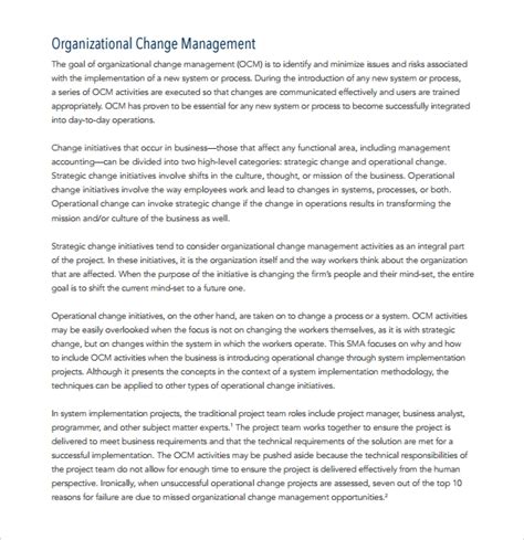 Organizational (org) announcements, a way to communicate the latest updates to all employees, are in serious need of a face lift. Sample Change Management Plan Template - 9+ Free Documents in PDF, Word