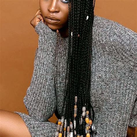 long braids hairstyles with beads