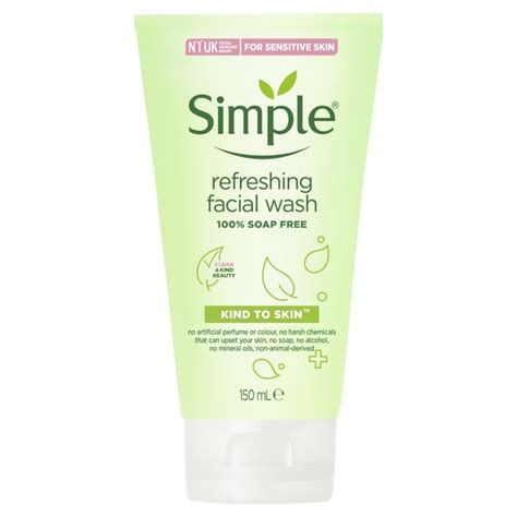 Simple Kind To Skin Refreshing Facial Wash Gel 150ml Cleanser