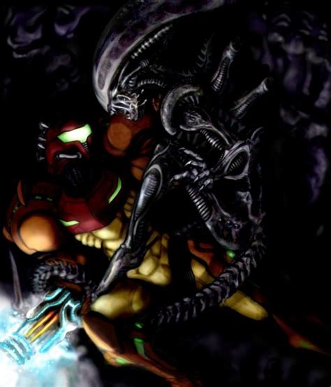 Samus Aran Xenomorph Alien 1979 Alien Series Metroid Nintendo 1girl Alien