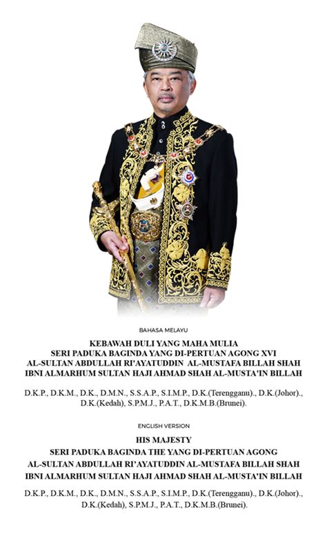 Yang dipertuan ile bağlantı kurmak için hemen facebook'a kaydol. MyGOV - His Majesty The Yang Di-Pertuan Agong | His ...