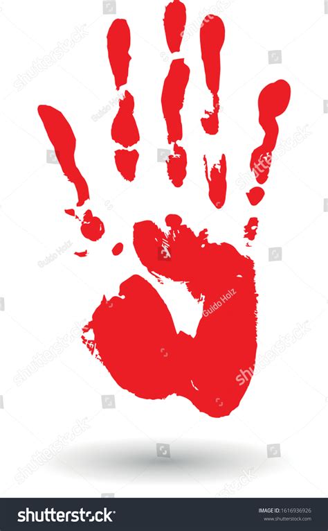 Bloody Handprint That Has Slipped Stock Vector Royalty Free