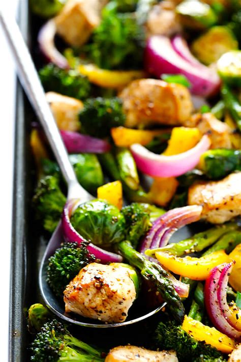 Chicken pan fried noodles gai see chow mein the woks. Sheet Pan Chicken and Veggie "Stir Fry" | Gimme Some Oven