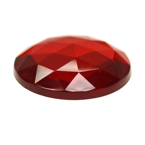 Round Red 25mm Faceted Jewel Delphi Glass