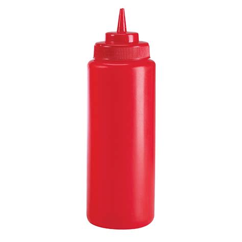 Browne 2101 12 Oz Ketchup Squeeze Bottle No Drip Tip Red