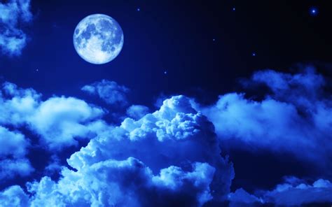Beautiful Night Sky With Full Moon