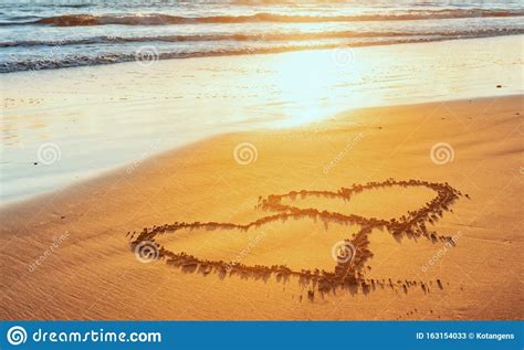 Love Heart On Sea Beach Stock Image Image Of Romance 163154033