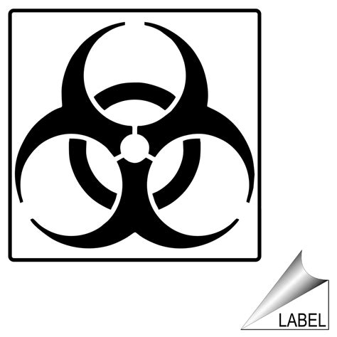 Biohazard Biohazard Symbol Label Sticker White Reflective
