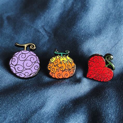 Set Of 3 Devil Fruits One Piece Hard Enamel Pin Choopl Designs