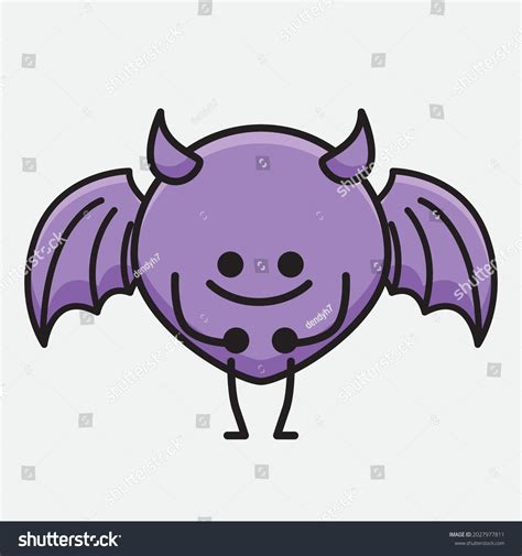 Vector Illustration Devil Bat Character Cute Stock Vector Royalty Free