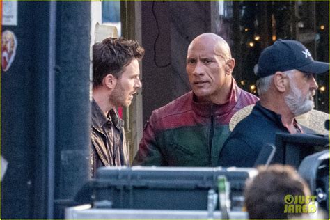 Dwayne Johnson Wears All Leather Look While Filming Red One Scenes