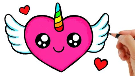How To Draw A Heart With Wings Easy Drawing A Cute Heart Youtube