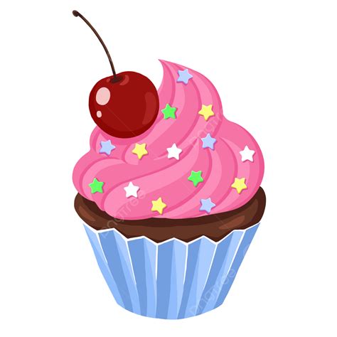 Cherry Cupcake Vector Hd Png Images Pink Cupcake Cartoon With Cherry