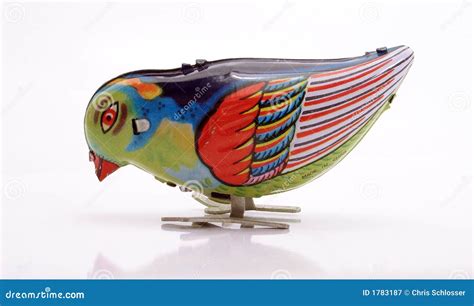 Tin Toy Series Pecking Blue Bird Royalty Free Stock Photography