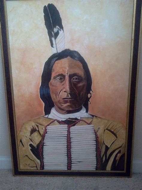 Oil On Canvas Portrait Native American Brave Oil On Canvas Canvas