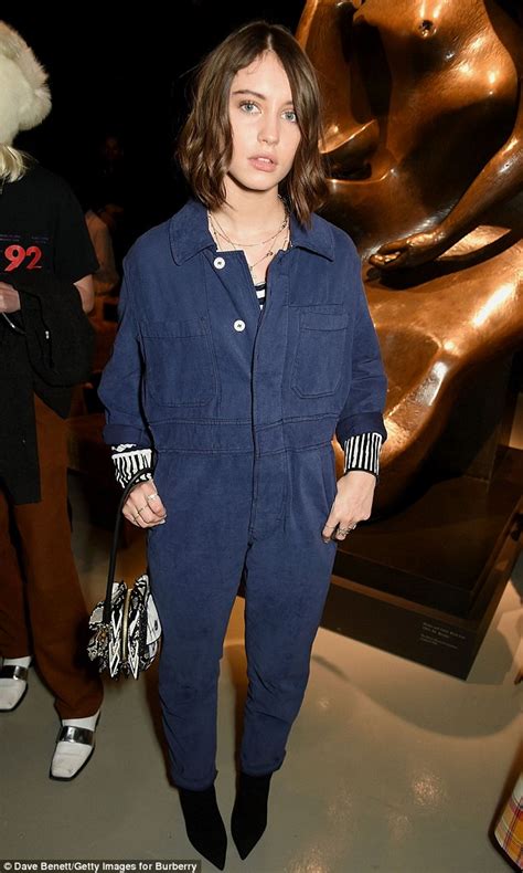 Iris Law Rocks Quirky Denim Jumpsuit At Lfw Burberry Show Daily Mail Online