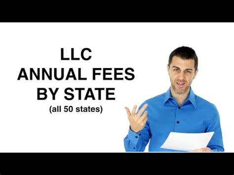 LLC Annual Fees by State - YouTube