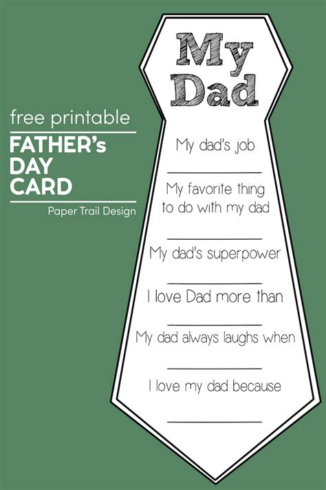 Printable Fathers Day Card Template Printable Templates