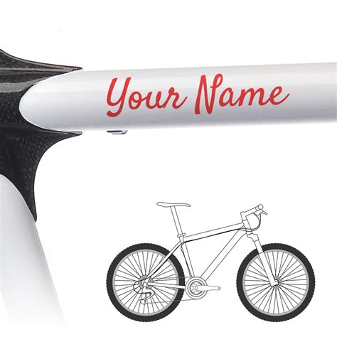 2 X Bike Frame Custom Name Stickers Cool Script Style Vinyl Sticker