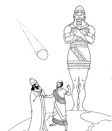 Statue Of King Nebuchadnezzar And Meteor Coloring Pages Daniel Bible