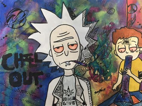 Rick And Morty Smoking Weed Drawings Drawing Easy