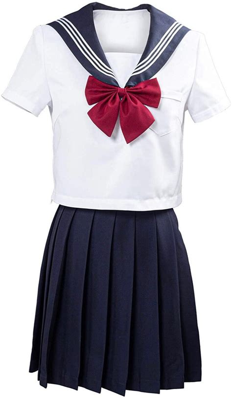 Japanese Girls School Uniform Jk Sailor Dress Navy Pleated Etsy