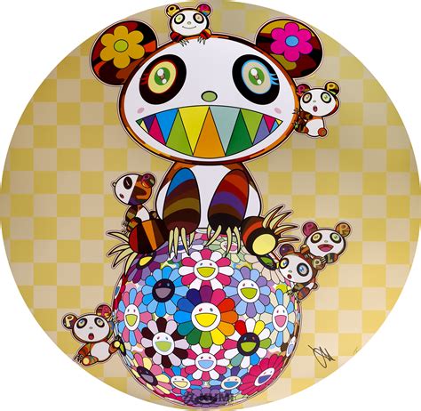If your taste in interior. Takashi Murakami Panda, Panda Cubs and Flower Ball Gold ...