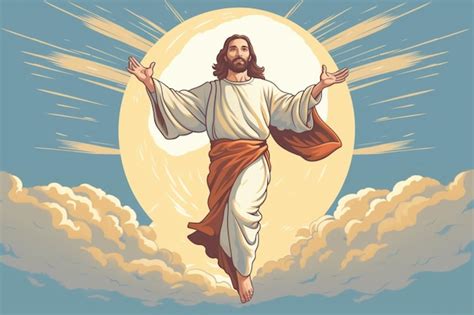 Premium Photo Jesus Christ In Heaven Clipart Illustration Generative Ai