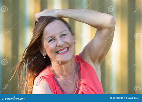 happy joyful mature woman outdoor stock image image of joyful facial 93990243