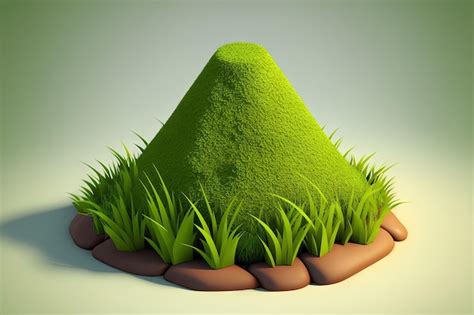 Premium Ai Image Separated Mound Of Grass