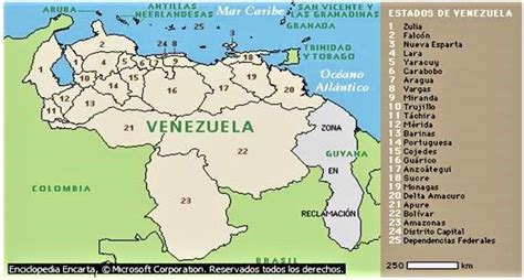 ⊛ Mapa De Venezuela 🥇 Político And Físico Para Imprimir 2022