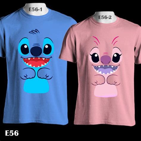 Stitch And Angel Face Disney Lover Couple Tee By Viecustomtee Stitch