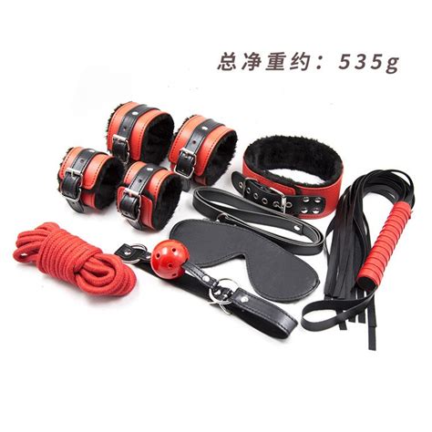 Pink Sex Bondage Toys 7 Piecesunit Pu Leather Sexy Product Set Whip Handcuffs Rope Ball Gag
