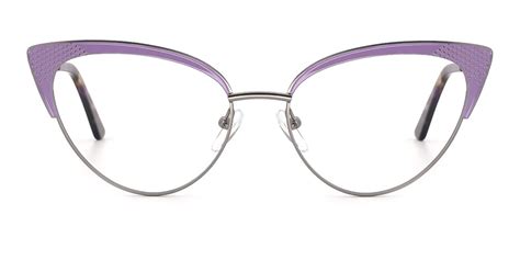 chic fashion purple browline cateye prescription eyeglasses online medium full rim metal frame